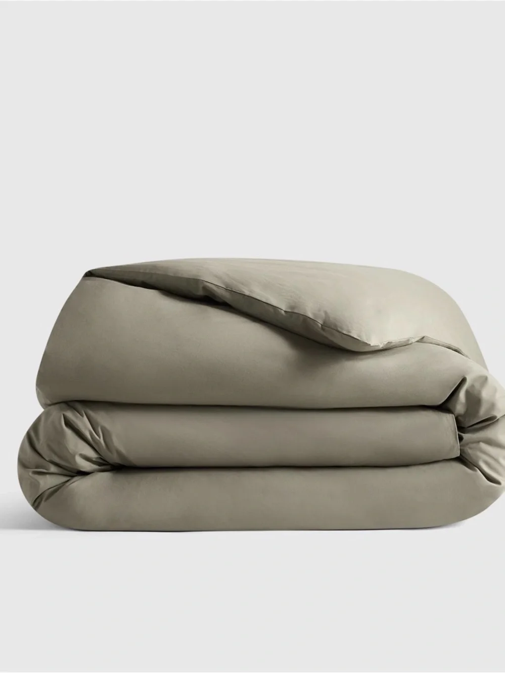 NWOT Quince 100% Organic Crisp Percale Duvet Cover, King/Cal King, Dried Sage